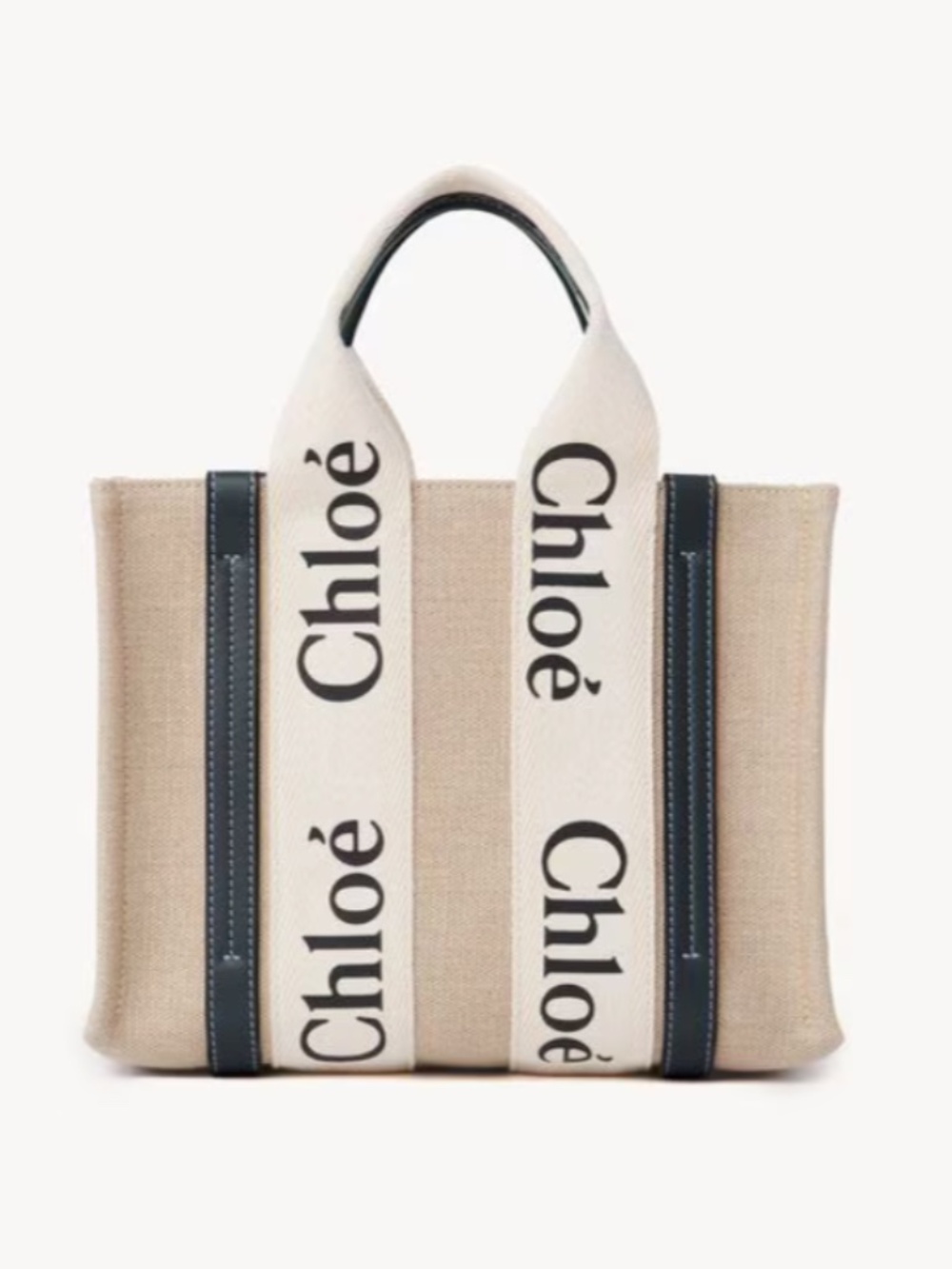 MINI WOODY TOTE BAG IN LINEN - Picture 8 of 9